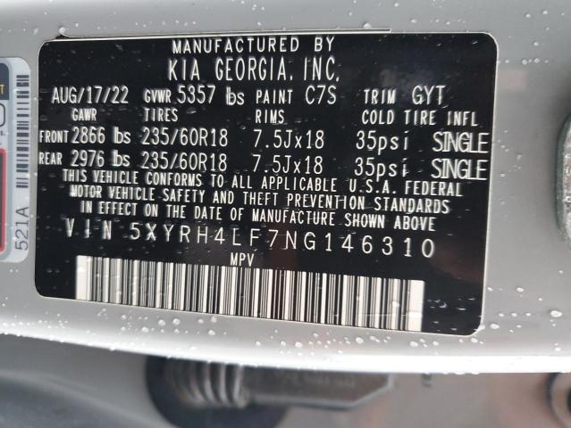 Photo 13 VIN: 5XYRH4LF7NG146310 - KIA SORENTO EX 