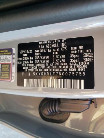 Photo 9 VIN: 5XYRHDLF7NG075755 - KIA SORENTO EX 