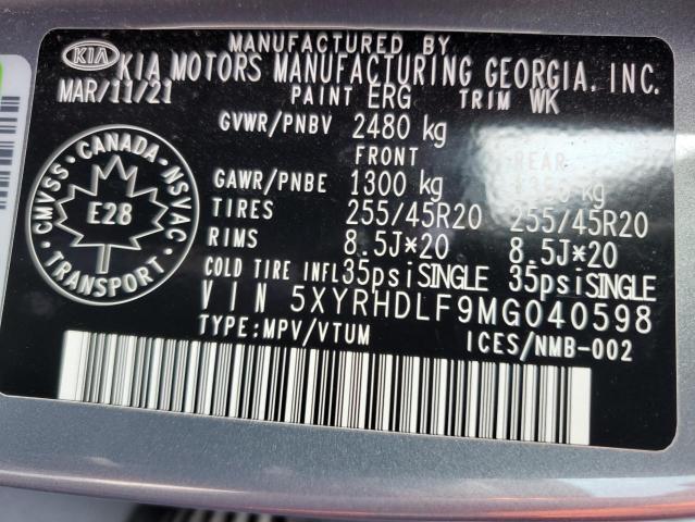 Photo 12 VIN: 5XYRHDLF9MG040598 - KIA SORENTO EX 