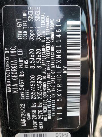 Photo 12 VIN: 5XYRHDLFXNG114614 - KIA SORENTO EX 