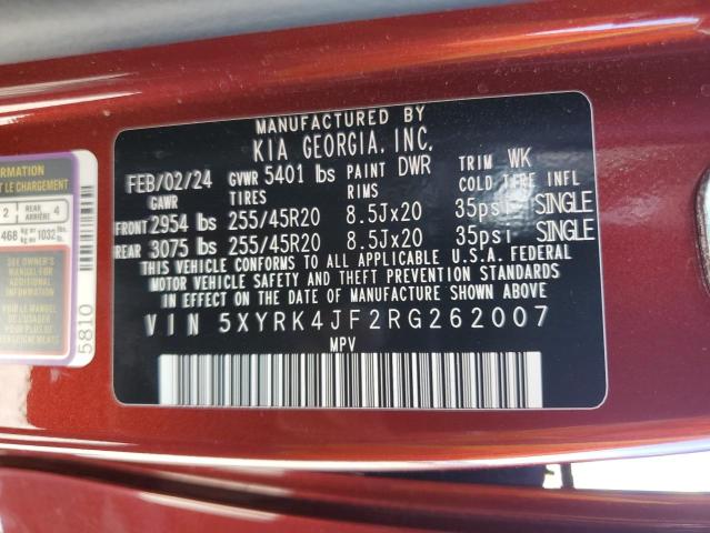 Photo 12 VIN: 5XYRK4JF2RG262007 - KIA SORENTO SX 