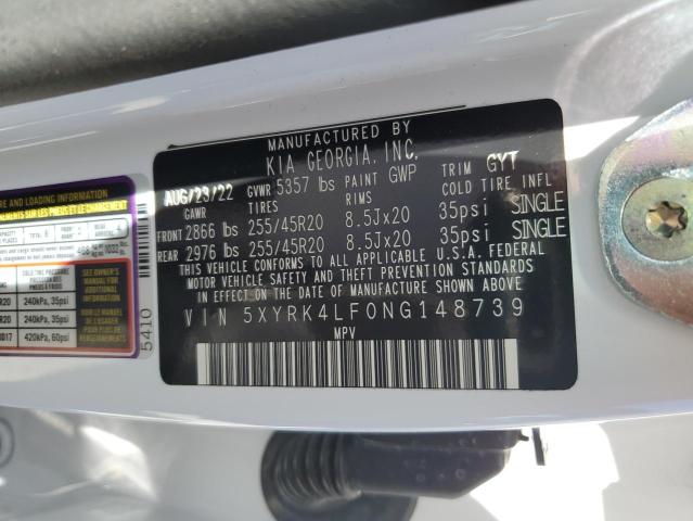 Photo 12 VIN: 5XYRK4LF0NG148739 - KIA SORENTO SX 