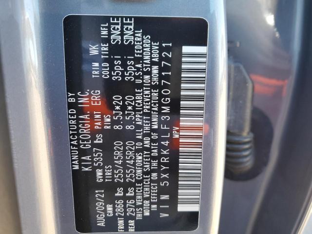 Photo 9 VIN: 5XYRK4LF3MG071721 - KIA SORENTO SX 