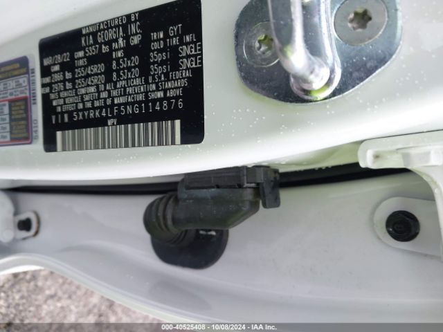 Photo 8 VIN: 5XYRK4LF5NG114876 - KIA SORENTO 