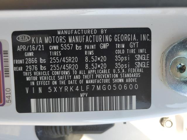 Photo 13 VIN: 5XYRK4LF7MG050600 - KIA SORENTO SX 