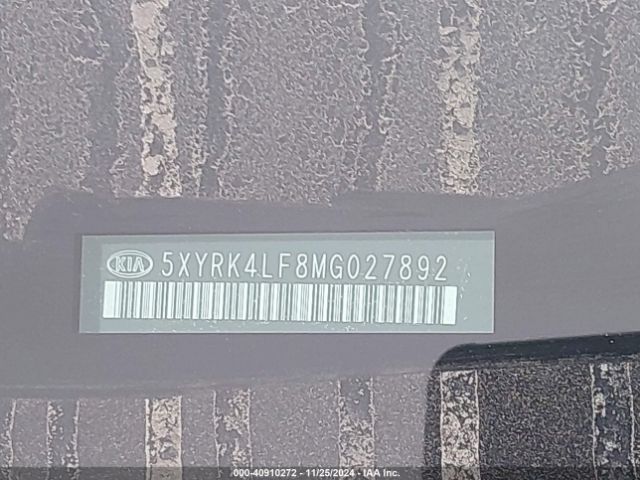 Photo 8 VIN: 5XYRK4LF8MG027892 - KIA SORENTO 