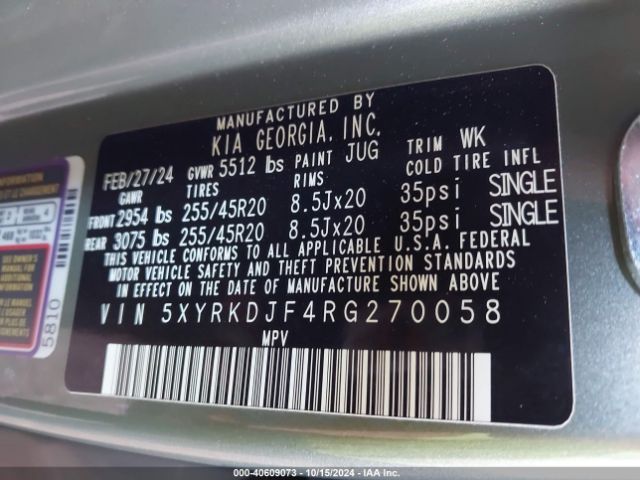 Photo 8 VIN: 5XYRKDJF4RG270058 - KIA SORENTO 