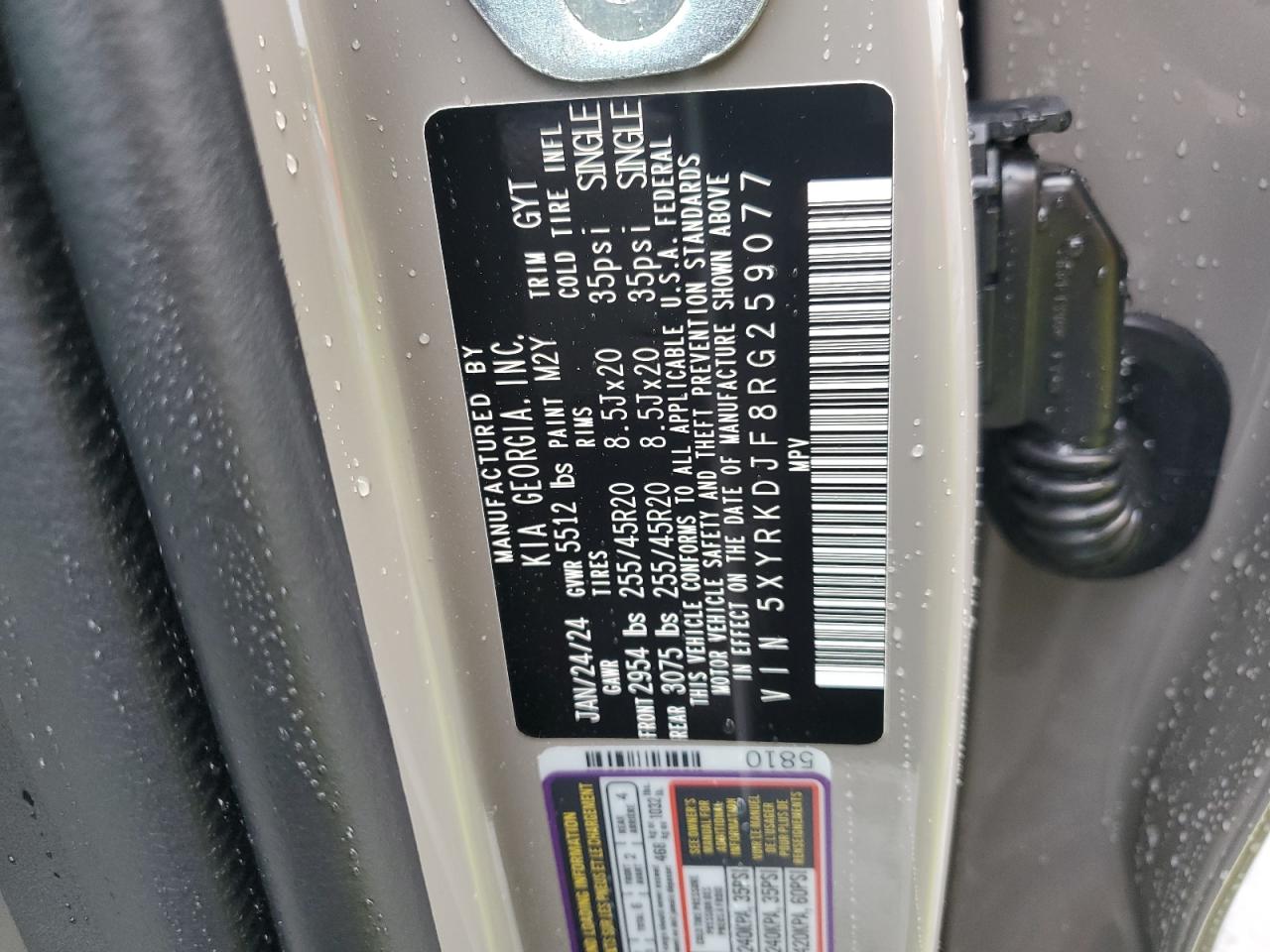 Photo 12 VIN: 5XYRKDJF8RG259077 - KIA SORENTO 