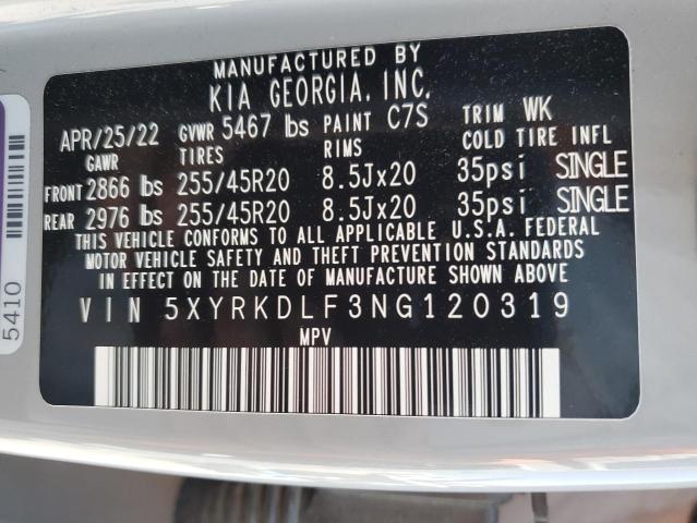 Photo 13 VIN: 5XYRKDLF3NG120319 - KIA SORENTO SX 