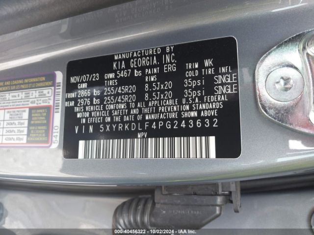 Photo 8 VIN: 5XYRKDLF4PG243632 - KIA SORENTO 