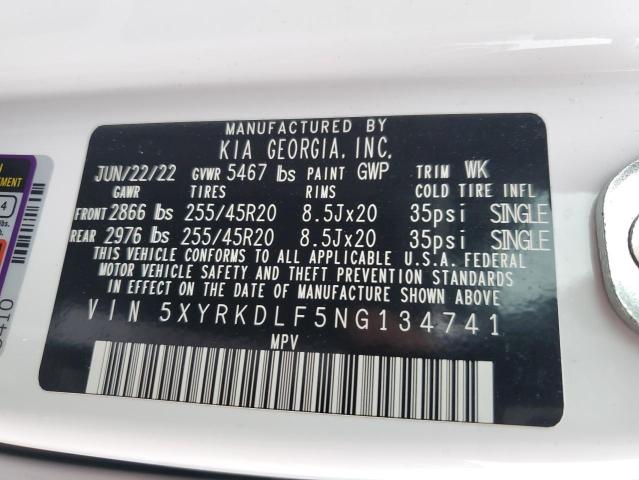 Photo 12 VIN: 5XYRKDLF5NG134741 - KIA SORENTO 