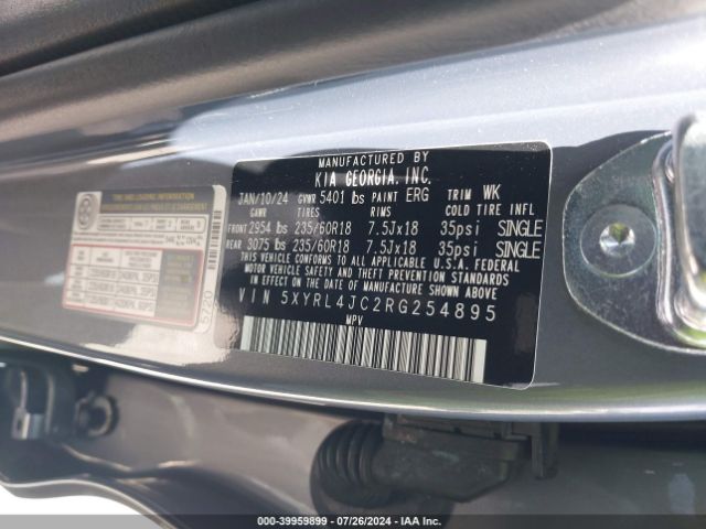 Photo 8 VIN: 5XYRL4JC2RG254895 - KIA SORENTO 