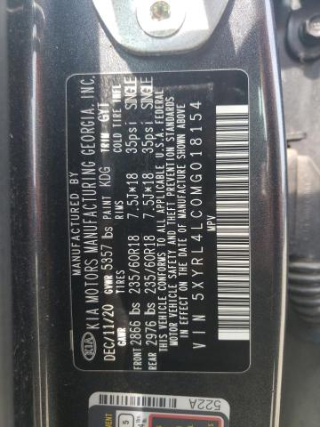 Photo 12 VIN: 5XYRL4LC0MG018154 - KIA SORENTO S 