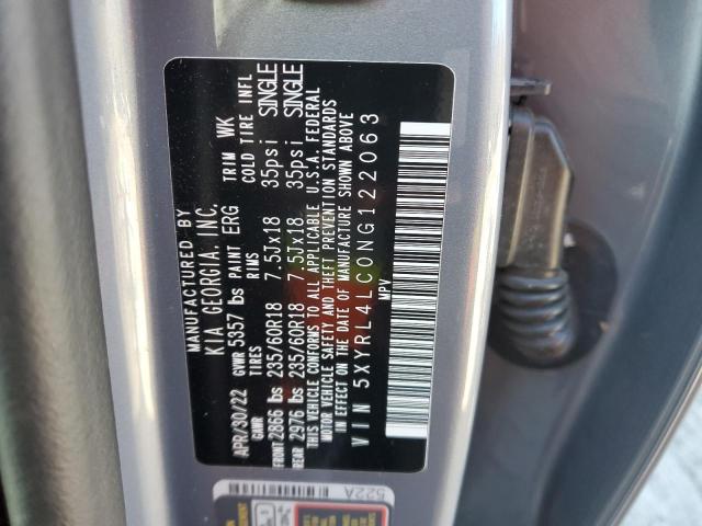 Photo 12 VIN: 5XYRL4LC0NG122063 - KIA SORENTO S 