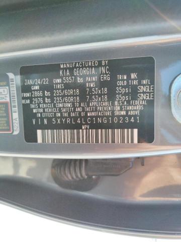 Photo 9 VIN: 5XYRL4LC1NG102341 - KIA SORENTO S 