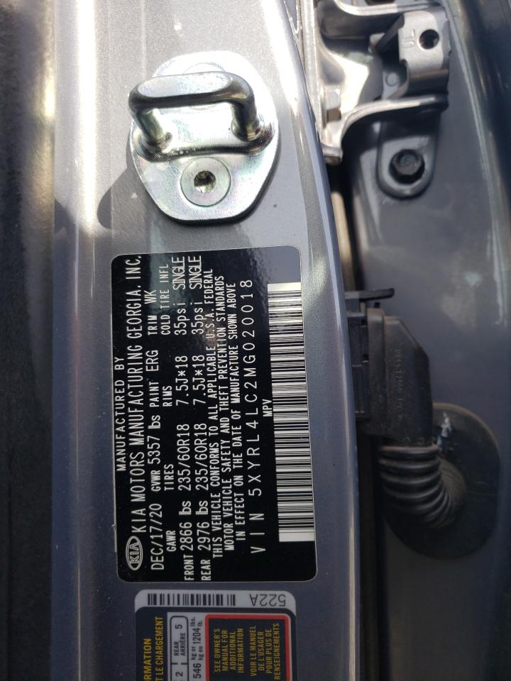 Photo 12 VIN: 5XYRL4LC2MG020018 - KIA SORENTO 