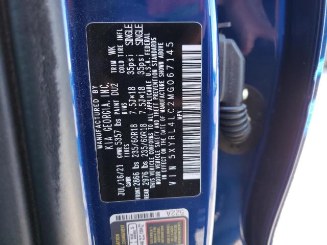 Photo 12 VIN: 5XYRL4LC2MG067145 - KIA SORENTO 