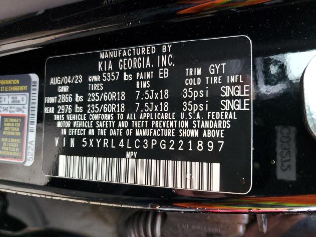 Photo 12 VIN: 5XYRL4LC3PG221897 - KIA SORENTO 