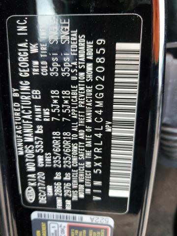 Photo 9 VIN: 5XYRL4LC4MG020859 - KIA SORENTO S 