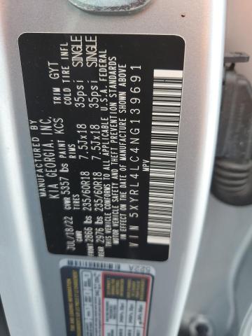 Photo 11 VIN: 5XYRL4LC4NG139691 - KIA SORENTO S 