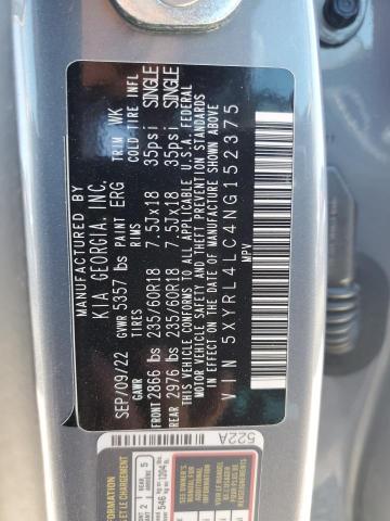 Photo 12 VIN: 5XYRL4LC4NG152375 - KIA SORENTO S 