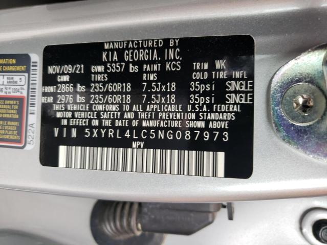 Photo 11 VIN: 5XYRL4LC5NG087973 - KIA SORENTO S 