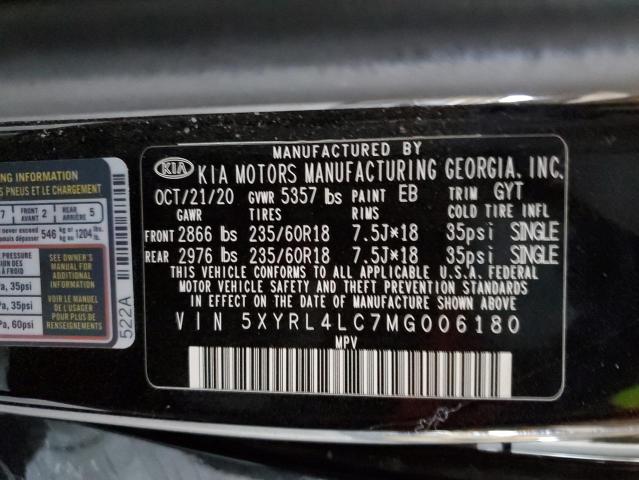 Photo 13 VIN: 5XYRL4LC7MG006180 - KIA SORENTO S 