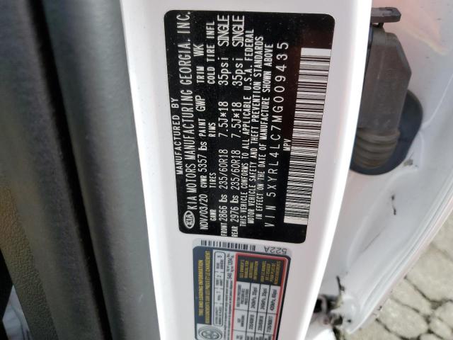 Photo 11 VIN: 5XYRL4LC7MG009435 - KIA SORENTO S 