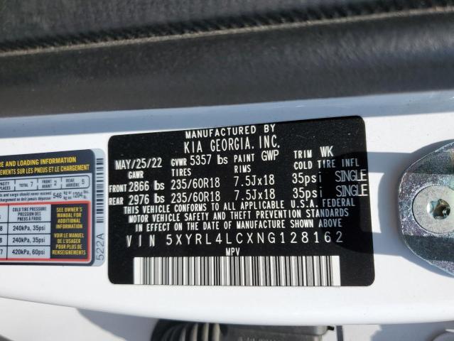 Photo 12 VIN: 5XYRL4LCXNG128162 - KIA SORENTO 