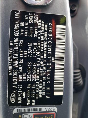 Photo 11 VIN: 5XYRLDLC0MG038002 - KIA SORENTO 