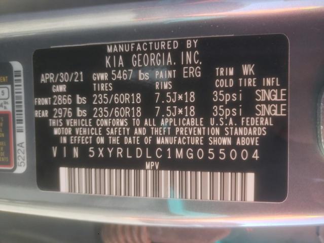 Photo 9 VIN: 5XYRLDLC1MG055004 - KIA SORENTO S 