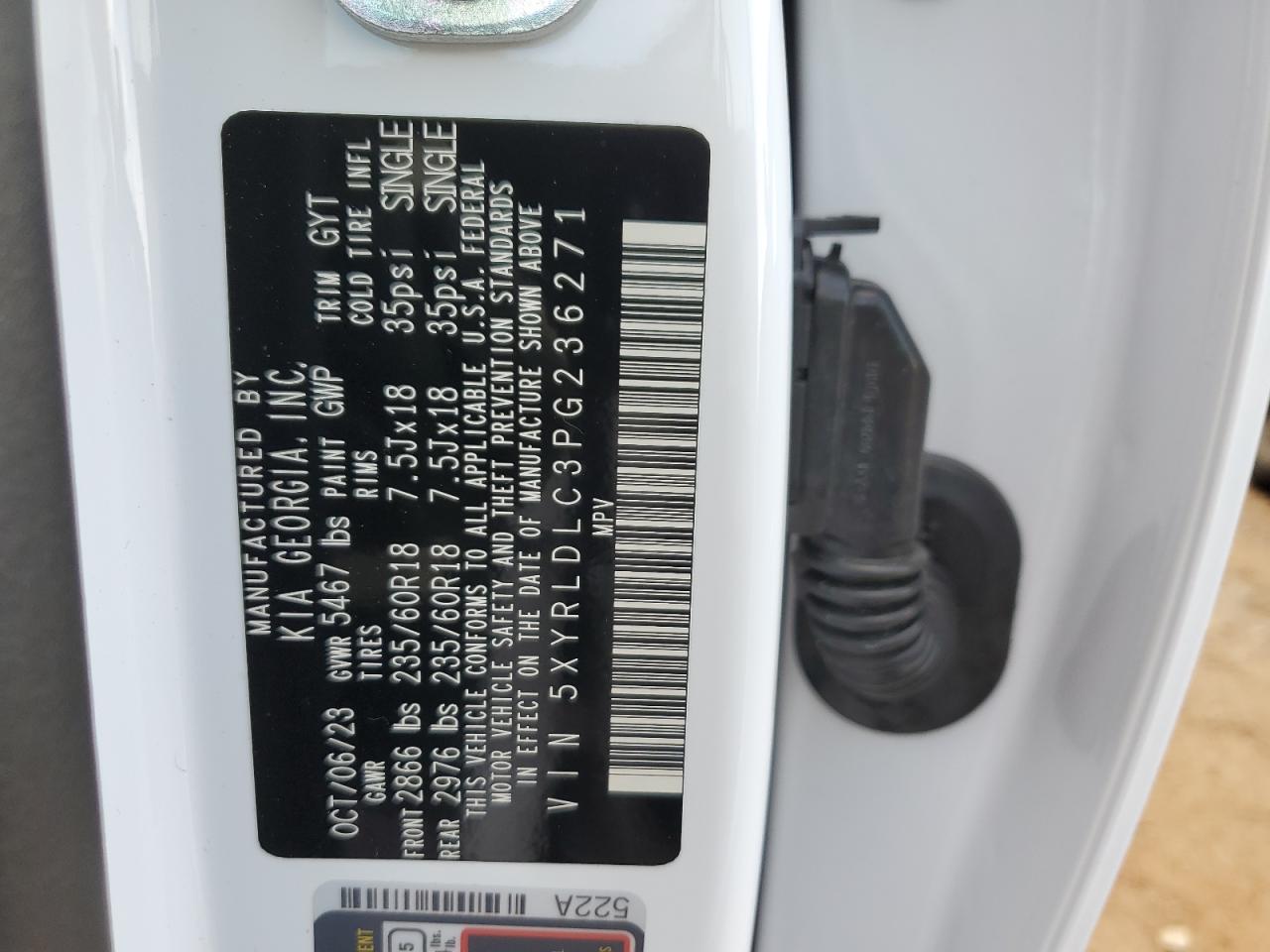 Photo 12 VIN: 5XYRLDLC3PG236271 - KIA SORENTO 