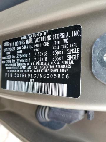 Photo 11 VIN: 5XYRLDLC7MG005806 - KIA SORENTO S 