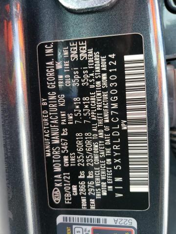 Photo 12 VIN: 5XYRLDLC7MG030124 - KIA SORENTO S 