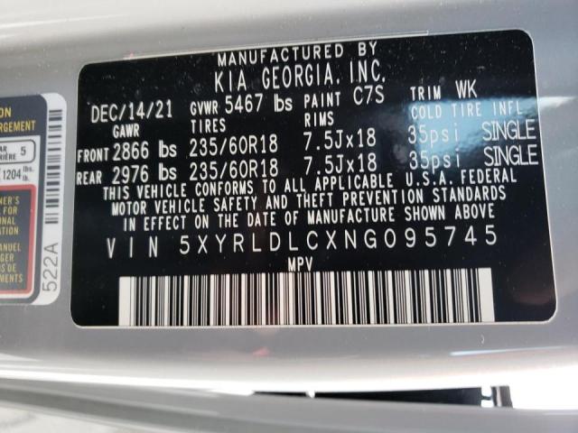 Photo 9 VIN: 5XYRLDLCXNG095745 - KIA SORENTO S 