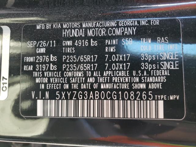 Photo 9 VIN: 5XYZG3AB0CG108265 - HYUNDAI SANTA FE 