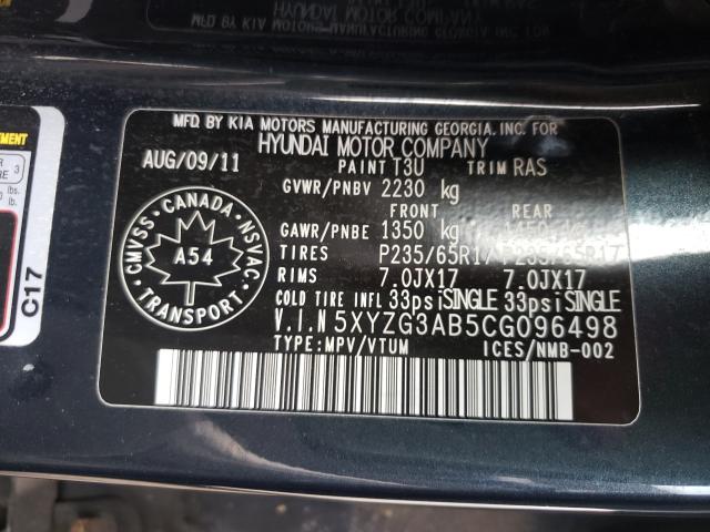 Photo 9 VIN: 5XYZG3AB5CG096498 - HYUNDAI SANTA FE G 