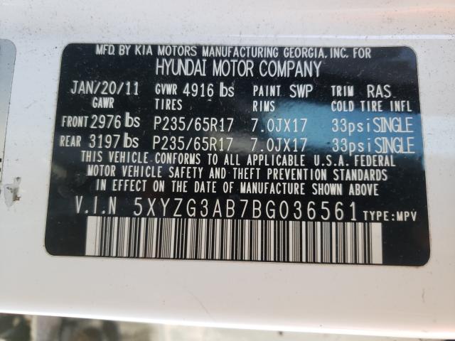 Photo 9 VIN: 5XYZG3AB7BG036561 - HYUNDAI SANTA FE G 