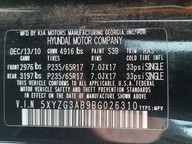 Photo 9 VIN: 5XYZG3AB9BG026310 - HYUNDAI SANTA FE 