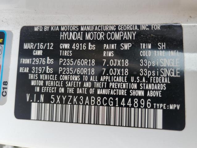 Photo 12 VIN: 5XYZK3AB8CG144896 - HYUNDAI SANTA FE L 