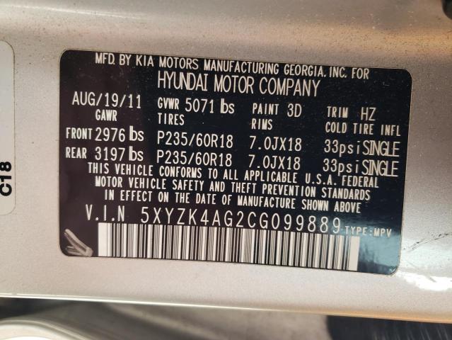 Photo 12 VIN: 5XYZK4AG2CG099889 - HYUNDAI SANTA FE L 