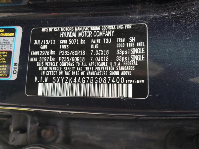 Photo 12 VIN: 5XYZK4AG7BG087400 - HYUNDAI SANTA FE L 