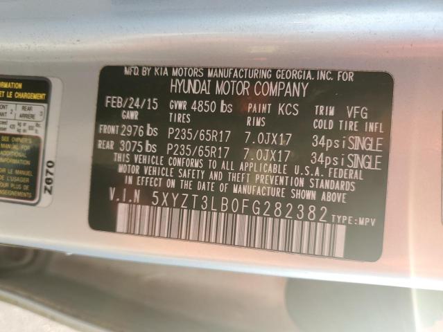 Photo 12 VIN: 5XYZT3LB0FG282382 - HYUNDAI SANTA FE S 