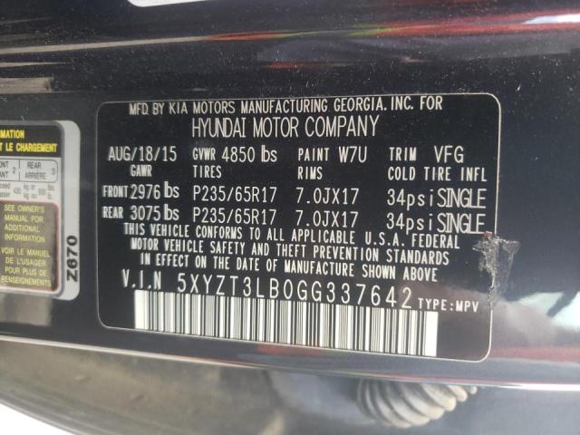 Photo 9 VIN: 5XYZT3LB0GG337642 - HYUNDAI SANTA FE S 