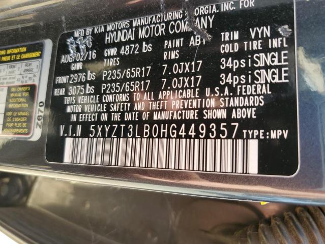 Photo 12 VIN: 5XYZT3LB0HG449357 - HYUNDAI SANTA FE S 