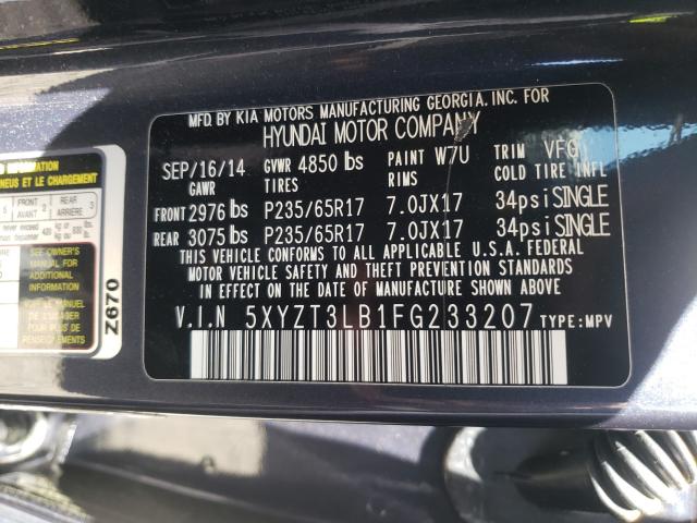 Photo 9 VIN: 5XYZT3LB1FG233207 - HYUNDAI SANTA FE S 