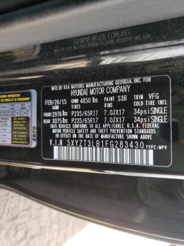 Photo 9 VIN: 5XYZT3LB1FG283430 - HYUNDAI SANTA FE S 