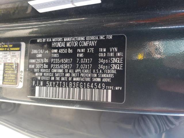 Photo 9 VIN: 5XYZT3LB3EG164549 - HYUNDAI SANTA FE S 