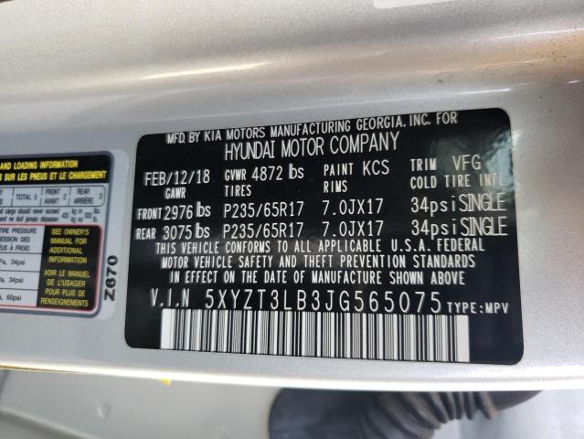 Photo 9 VIN: 5XYZT3LB3JG565075 - HYUNDAI SANTA FE S 