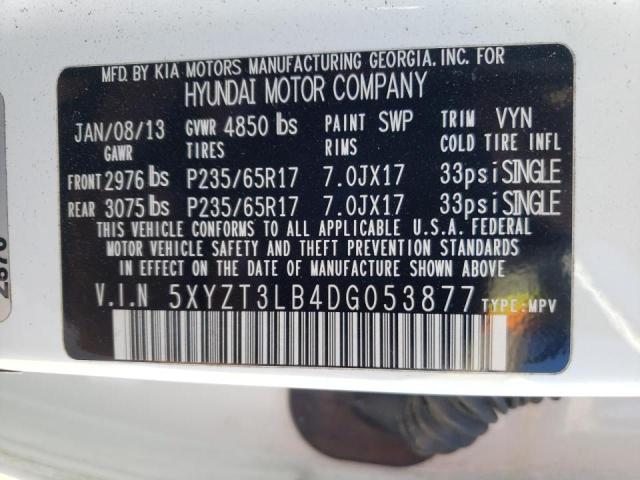 Photo 9 VIN: 5XYZT3LB4DG053877 - HYUNDAI SANTA FE S 